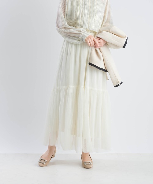 PICCIN（ピッチン）の「【セットアップ可能】チュールレイヤードスカート（スカート・レディース・ブラック/オフホワイト・M/L）」の17枚目の写真