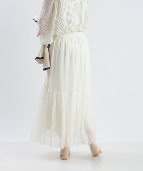 PICCIN（ピッチン）の「【セットアップ可能】チュールレイヤードスカート（スカート・レディース・ブラック/オフホワイト・M/L）」の18枚目の写真