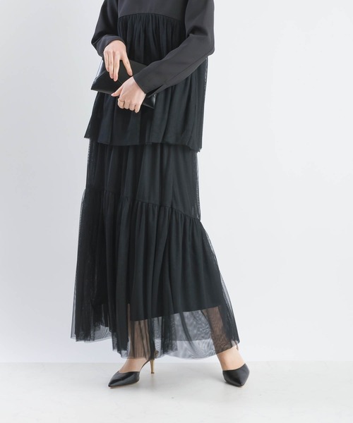 PICCIN（ピッチン）の「【セットアップ可能】チュールレイヤードスカート（スカート・レディース・ブラック/オフホワイト・M/L）」の7枚目の写真