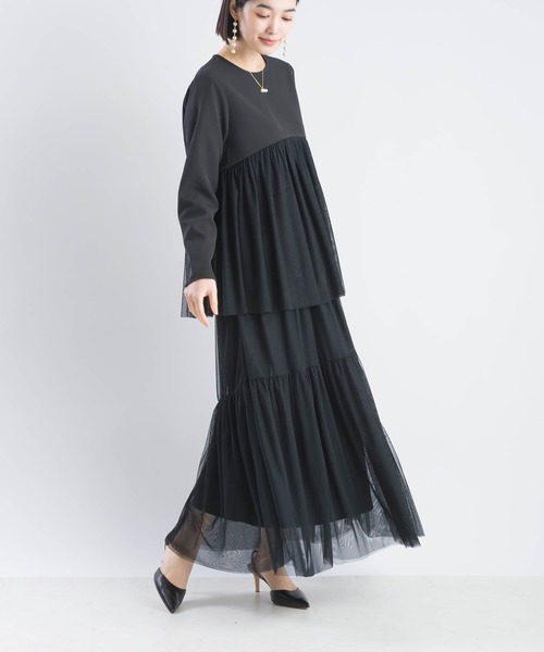 PICCIN（ピッチン）の「【セットアップ可能】チュールレイヤードスカート（スカート・レディース・ブラック/オフホワイト・M/L）」の12枚目の写真