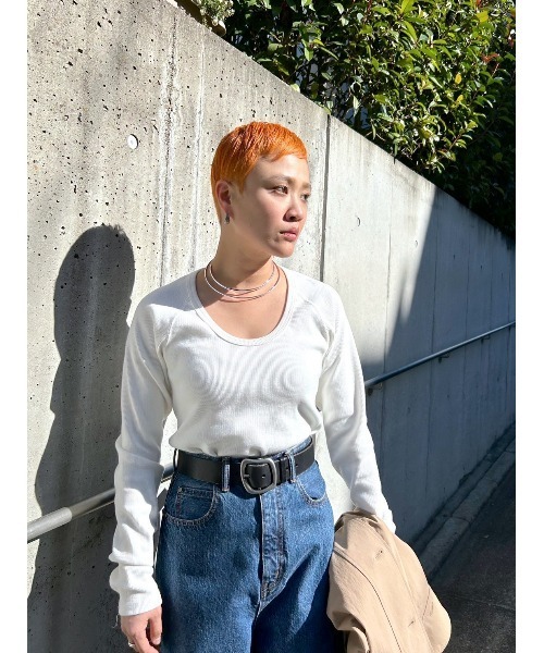 BLACK BY MOUSSY(ブラックバイマウジー)の「undulation buckle belt(アンジュレーションバックルベルト)(ベルト・レディース・ブラック/ブラウン・FREE)」の16枚目の写真