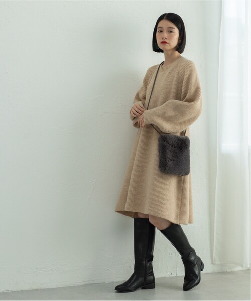 OPAQUE.CLIP（オペークドットクリップ）の「◆フェイクファーミニポシェット（ショルダーバッグ・レディース・チャコールグレー/オフホワイト/グリーン/サンドベージュ・00）」の11枚目の写真