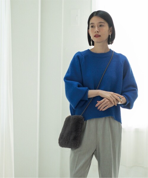 OPAQUE.CLIP（オペークドットクリップ）の「◆フェイクファーミニポシェット（ショルダーバッグ・レディース・チャコールグレー/オフホワイト/グリーン/サンドベージュ・00）」の13枚目の写真