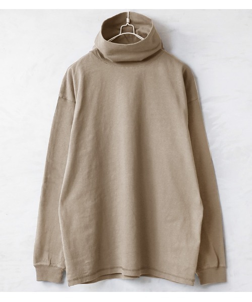 WAIPER.inc（ワイパーインク）の「Good wear USAコットン　タートルネック L/S BIG TEE（Tシャツ/カットソー・メンズ・ブラック/ネイビー/杢グレー/ホワイト/グレイッシュベージュ/チャコールグレー・S/M/L/XL）」の5枚目の写真
