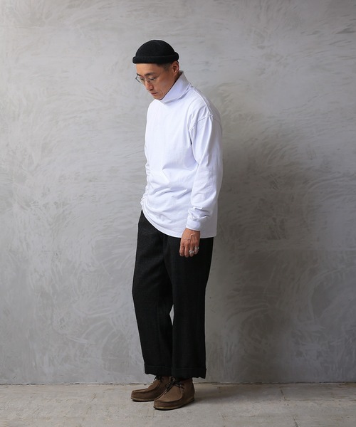 WAIPER.inc（ワイパーインク）の「Good wear USAコットン　タートルネック L/S BIG TEE（Tシャツ/カットソー・メンズ・ブラック/ネイビー/杢グレー/ホワイト/グレイッシュベージュ/チャコールグレー・S/M/L/XL）」の9枚目の写真