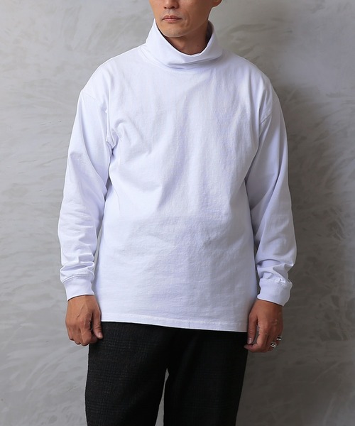 WAIPER.inc（ワイパーインク）の「Good wear USAコットン　タートルネック L/S BIG TEE（Tシャツ/カットソー・メンズ・ブラック/ネイビー/杢グレー/ホワイト/グレイッシュベージュ/チャコールグレー・S/M/L/XL）」の10枚目の写真