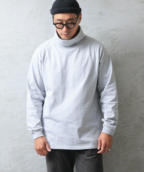 WAIPER.inc（ワイパーインク）の「Good wear USAコットン　タートルネック L/S BIG TEE（Tシャツ/カットソー・メンズ・ブラック/ネイビー/杢グレー/ホワイト/グレイッシュベージュ/チャコールグレー・S/M/L/XL）」の11枚目の写真
