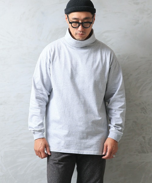 WAIPER.inc（ワイパーインク）の「Good wear USAコットン　タートルネック L/S BIG TEE（Tシャツ/カットソー・メンズ・ブラック/ネイビー/杢グレー/ホワイト/グレイッシュベージュ/チャコールグレー・S/M/L/XL）」の12枚目の写真