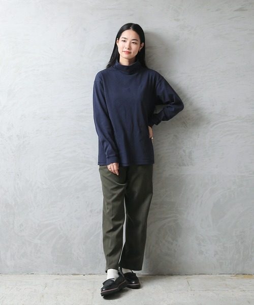 WAIPER.inc（ワイパーインク）の「Good wear USAコットン　タートルネック L/S BIG TEE（Tシャツ/カットソー・メンズ・ブラック/ネイビー/杢グレー/ホワイト/グレイッシュベージュ/チャコールグレー・S/M/L/XL）」の17枚目の写真