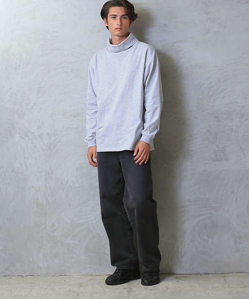WAIPER.inc（ワイパーインク）の「Good wear USAコットン　タートルネック L/S BIG TEE（Tシャツ/カットソー・メンズ・ブラック/ネイビー/杢グレー/ホワイト/グレイッシュベージュ/チャコールグレー・S/M/L/XL）」の20枚目の写真