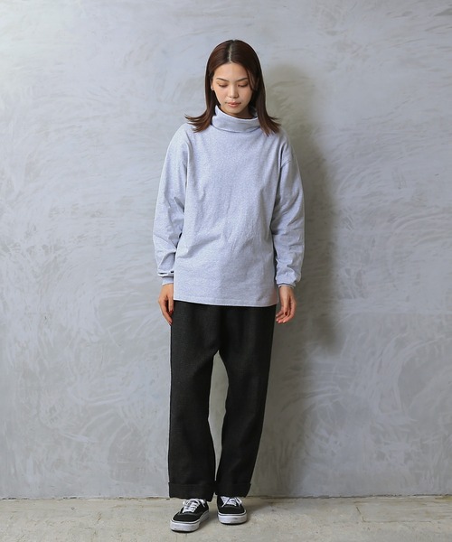 WAIPER.inc（ワイパーインク）の「Good wear USAコットン　タートルネック L/S BIG TEE（Tシャツ/カットソー・メンズ・ブラック/ネイビー/杢グレー/ホワイト/グレイッシュベージュ/チャコールグレー・S/M/L/XL）」の22枚目の写真