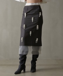 PRANK PROJECT | 【23WINTER PRE ORDER】ストライプビジュースカート / Striped Bijou Skirt(スカート)