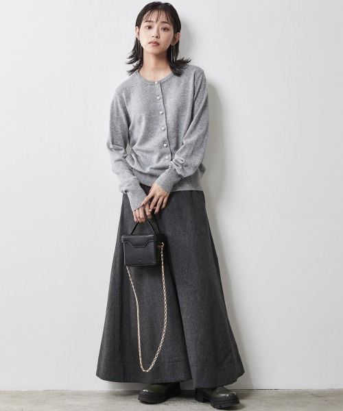 CHIC STYLE（シックスタイル）の「 ツイードフレアマキシスカート ＜大きいサイズ有＞シックスタイル（スカート・レディース・ブラウン系/グレー系・M/L/LL/3L/4L/5L）」の4枚目の写真