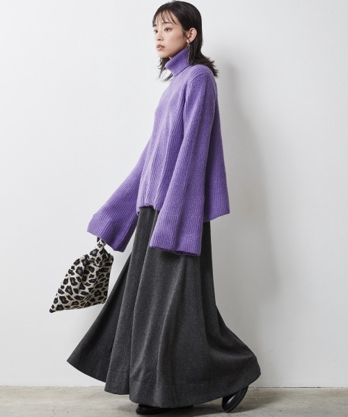 CHIC STYLE（シックスタイル）の「 ツイードフレアマキシスカート ＜大きいサイズ有＞シックスタイル（スカート・レディース・ブラウン系/グレー系・M/L/LL/3L/4L/5L）」の6枚目の写真