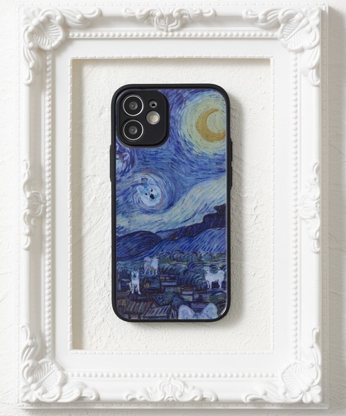 セール】iPhoneケース カバー 名画にまぎれるワンコたち 犬デザイン