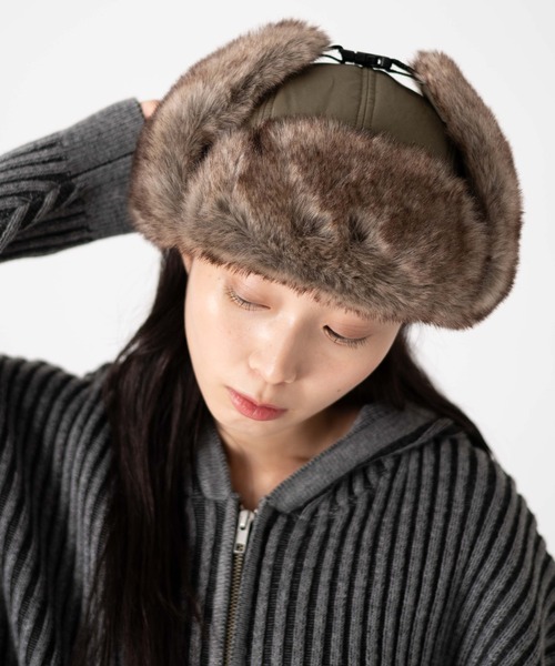 WEGO（ウィゴー）の「WEGO/【新色追加】フライトキャップ（キャップ・レディース・オフホワイト/ブラック系その他/カーキ/ブラウン系その他2・FREE）」の4枚目の写真