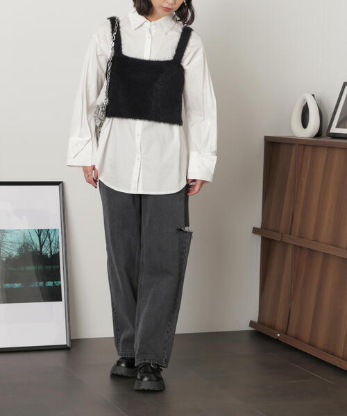 FREE'S MART（フリーズマート）の「◇シャギービスチェ（ベスト・レディース・ホワイト/ブラウン/ブラック・FREE）」の6枚目の写真