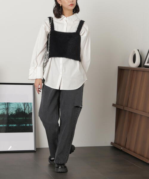 FREE'S MART（フリーズマート）の「◇シャギービスチェ（ベスト・レディース・ホワイト/ブラウン/ブラック・FREE）」の8枚目の写真