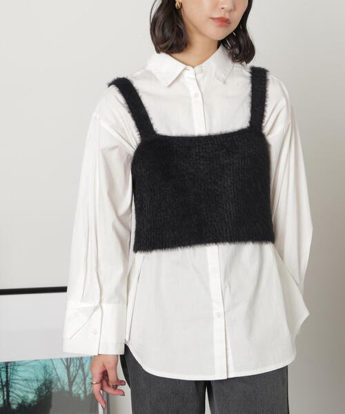 FREE'S MART（フリーズマート）の「◇シャギービスチェ（ベスト・レディース・ホワイト/ブラウン/ブラック・FREE）」の10枚目の写真