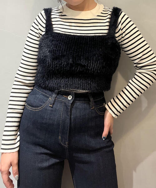 FREE'S MART（フリーズマート）の「◇シャギービスチェ（ベスト・レディース・ホワイト/ブラウン/ブラック・FREE）」の15枚目の写真