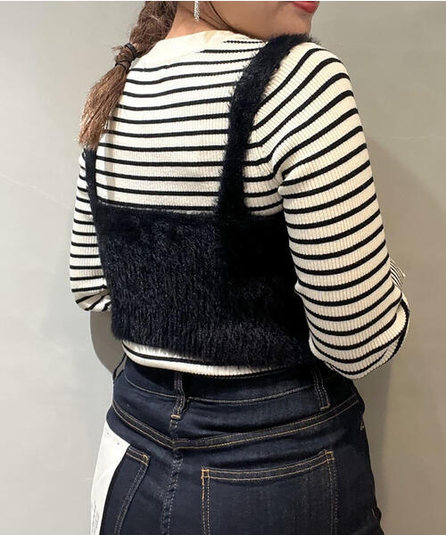 FREE'S MART（フリーズマート）の「◇シャギービスチェ（ベスト・レディース・ホワイト/ブラウン/ブラック・FREE）」の16枚目の写真