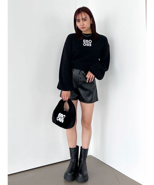 EMODA(エモダ)の「ジャガードロゴニット(ニット/セーター・レディース・ブルー/レッド/ブラック/ベージュ・FREE)」の12枚目の写真