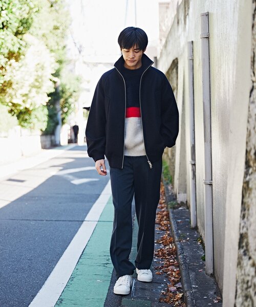 EDIFICE(エディフィス)の「SUPER 110’s ブレンド メルトン リブブルゾン(その他アウター・メンズ・ネイビー/グレー・MEDIUM/LARGE)」の10枚目の写真