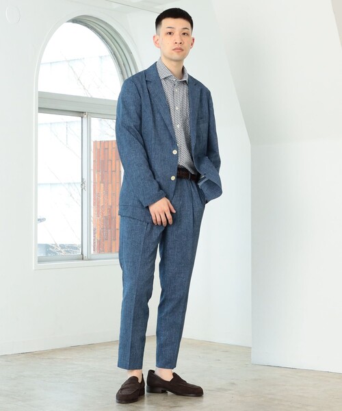BEAMS デニムプリント シアサッカー 2ボタン ジャケット パンツ　セット BEAMS HEART（ビームスハート）の「【クイックドライ・吸汗速乾