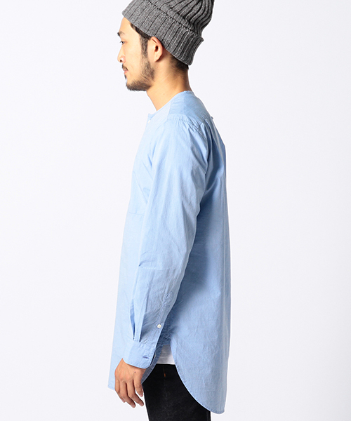 BEAMS(ビームス)の「BEAMS / プルオーバー ロング ノーカラーシャツ(シャツ/ブラウス・メンズ・サックスブルー/ネイビー/ホワイト・SMALL/MEDIUM/LARGE)」の7枚目の写真