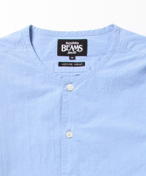 BEAMS(ビームス)の「BEAMS / プルオーバー ロング ノーカラーシャツ(シャツ/ブラウス・メンズ・サックスブルー/ネイビー/ホワイト・SMALL/MEDIUM/LARGE)」の14枚目の写真