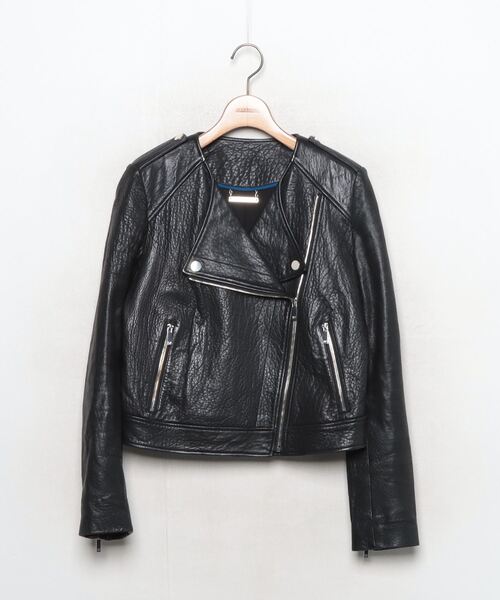 DIANE von FURSTENBERG 黒 レザージャケット DIANE von FURSTENBERG 黒 レザージャケット