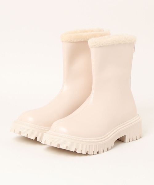 ISOOK(アイスー)の「【ISOOK / アイスー】トラックソールボアブーツ / 厚底ブーツ ローヒール ショートブーツ ZOZOTOWN限定(ブーツ・レディース・ブラック/アイボリー・23/24/25/24.5/23.5)」の15枚目の写真