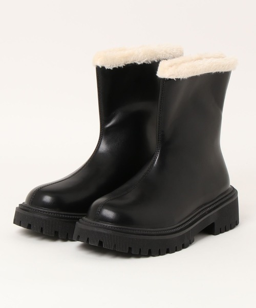 ISOOK(アイスー)の「【ISOOK / アイスー】トラックソールボアブーツ / 厚底ブーツ ローヒール ショートブーツ ZOZOTOWN限定(ブーツ・レディース・ブラック/アイボリー・23/24/25/24.5/23.5)」の16枚目の写真