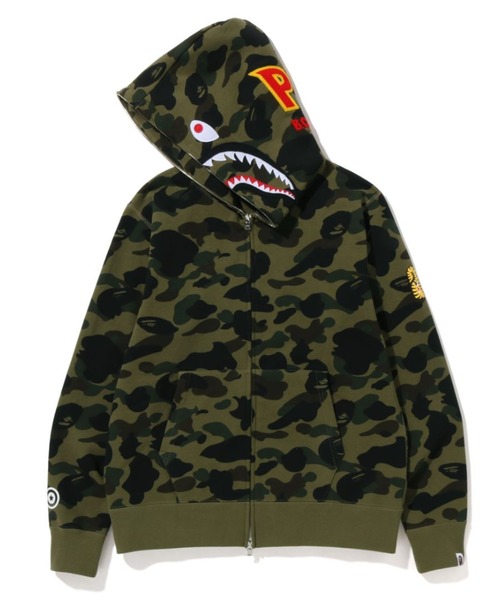 A BATHING APE（アベイシングエイプ）の「1ST CAMO 2ND SHARK FULL ZIP HOODIE（パーカー・メンズ・グリーン/イエロー・LARGE/X-LARGE/XX-LARGE/MEDIUM）」の3枚目の写真