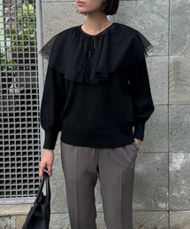 重ねチュールケープ付きプルオーバー -手洗い可-