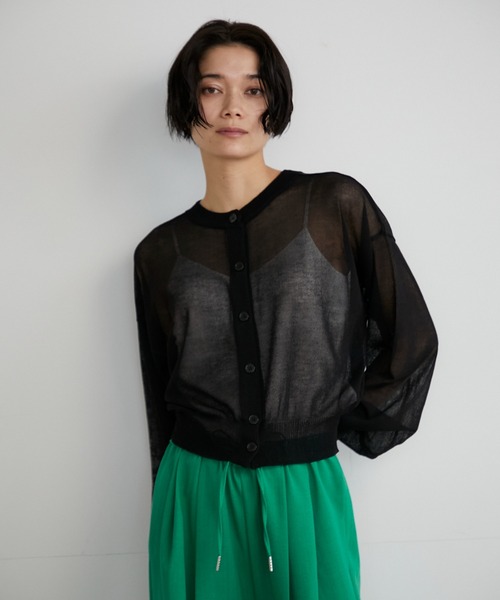 INED CLARO（イネドクラロ）の「2WAYシアーカーディガン（カーディガン/ボレロ・レディース・ブラック/ピンク/グリーン系その他/アイボリー・フリー）」の3枚目の写真