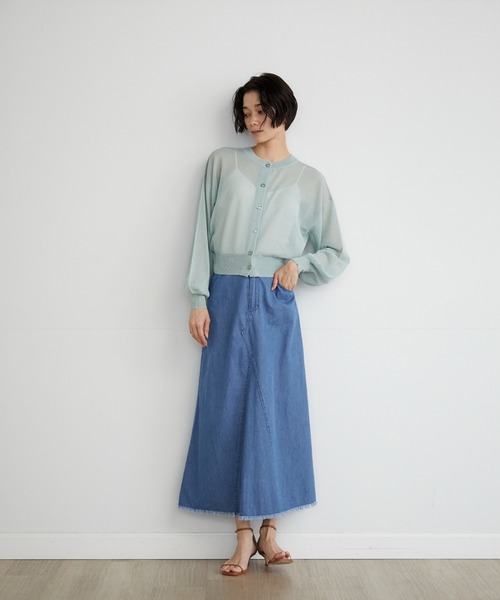 INED CLARO（イネドクラロ）の「2WAYシアーカーディガン（カーディガン/ボレロ・レディース・ブラック/ピンク/グリーン系その他/アイボリー・フリー）」の5枚目の写真