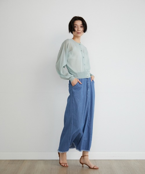 INED CLARO（イネドクラロ）の「2WAYシアーカーディガン（カーディガン/ボレロ・レディース・ブラック/ピンク/グリーン系その他/アイボリー・フリー）」の7枚目の写真