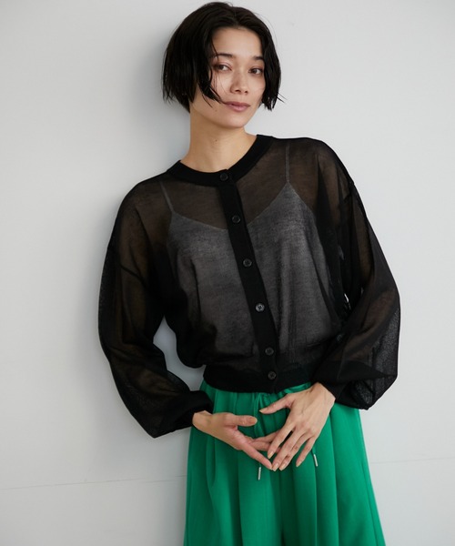 INED CLARO（イネドクラロ）の「2WAYシアーカーディガン（カーディガン/ボレロ・レディース・ブラック/ピンク/グリーン系その他/アイボリー・フリー）」の16枚目の写真