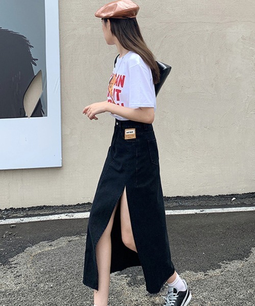 Miniministore（ミニミニストア）の「スカート スリット デニムスカート 韓国（デニムスカート・レディース・サックスブルー/ブラック・S/L/M/XL）」の22枚目の写真
