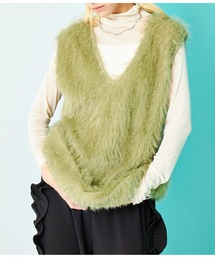 Settimissimo | スパーリングシャギー Vネック 2WAYジレ ベスト(ベスト)