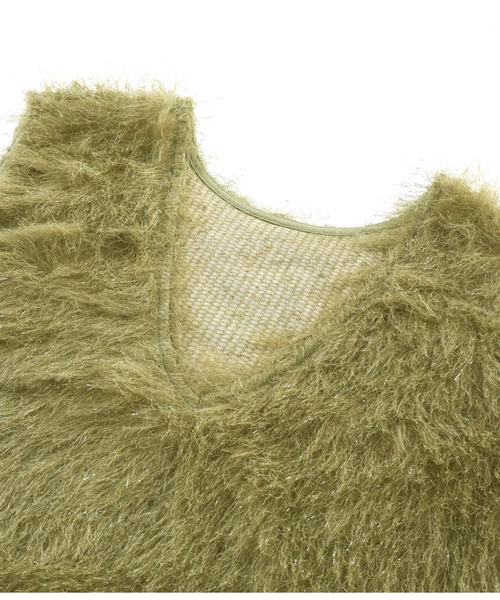 Settimissimo（セッティミッシモ）の「スパーリングシャギー Vネック 2WAYジレ ベスト（ベスト・レディース・アイボリー/オリーブ・FREE）」の18枚目の写真