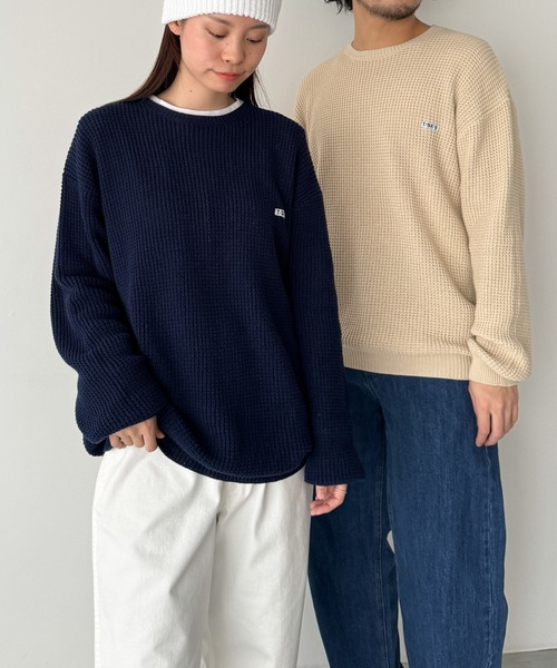 CANAL JEAN（キャナルジーン）の「choice_cnl　サーマルクルーネックニット（ニット/セーター・レディース・ベージュ/ネイビー/グレー・ONE SIZE）」の11枚目の写真