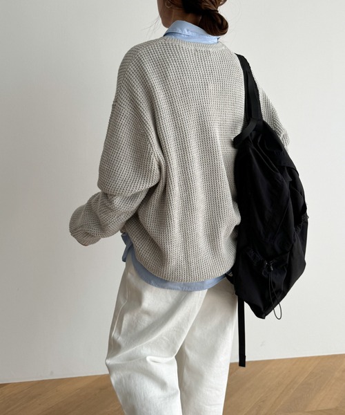 CANAL JEAN（キャナルジーン）の「choice_cnl　サーマルクルーネックニット（ニット/セーター・レディース・ベージュ/ネイビー/グレー・ONE SIZE）」の13枚目の写真