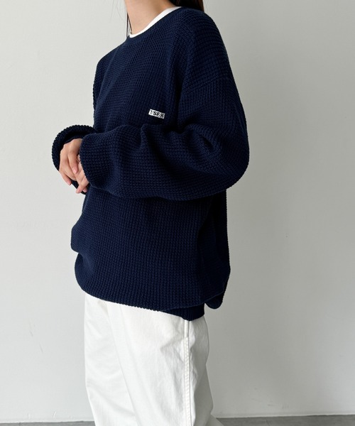 CANAL JEAN（キャナルジーン）の「choice_cnl　サーマルクルーネックニット（ニット/セーター・レディース・ベージュ/ネイビー/グレー・ONE SIZE）」の19枚目の写真