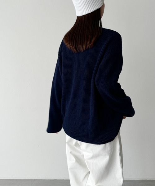 CANAL JEAN（キャナルジーン）の「choice_cnl　サーマルクルーネックニット（ニット/セーター・レディース・ベージュ/ネイビー/グレー・ONE SIZE）」の20枚目の写真