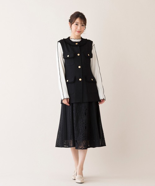 未使用品 Rose Tiara ローズティアラ バンビーナツイードジレ 42 未使用品 Rose Tiara ローズティアラ バンビーナツイードジレ 42