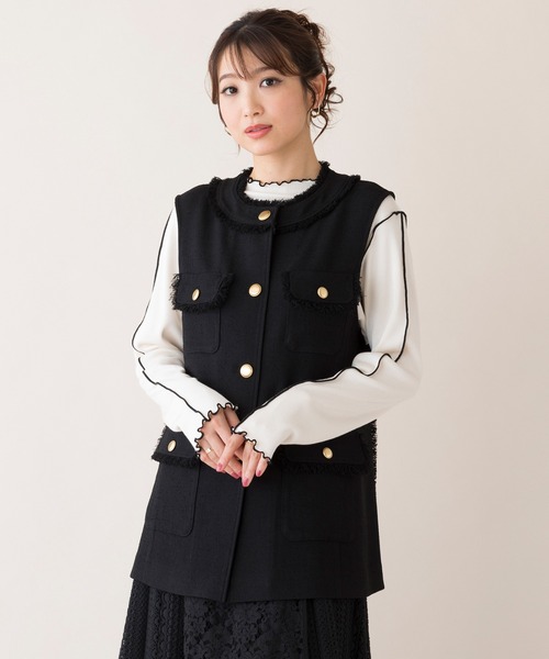 未使用品 Rose Tiara ローズティアラ バンビーナツイードジレ 42 Rose Tiara（ローズティアラ）の「ツイードジレ（ベスト）」 - WEAR