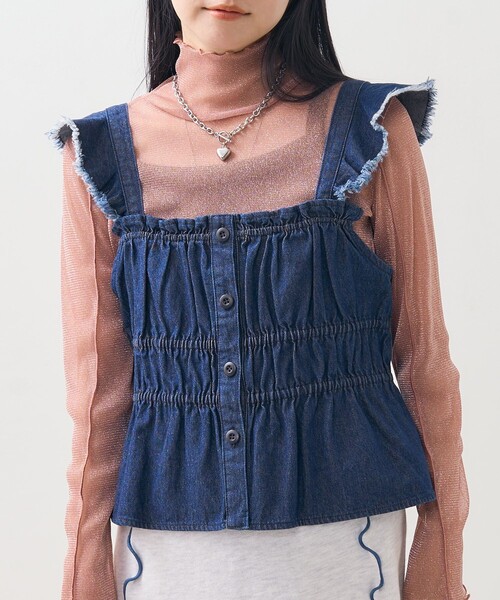 FREAK'S STORE(フリークスストア)の「ミリタリー シャーリングビスチェ(キャミソール・レディース・ブルー/ブラック/オリーブ・フリ-)」の15枚目の写真
