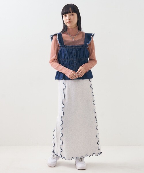 FREAK'S STORE(フリークスストア)の「ミリタリー シャーリングビスチェ(キャミソール・レディース・ブルー/ブラック/オリーブ・フリ-)」の16枚目の写真